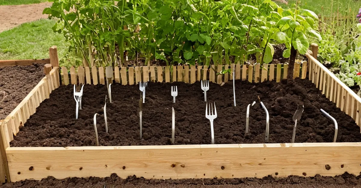 Anfänger beim Anlegen eines Gemüsegartens im Frühling