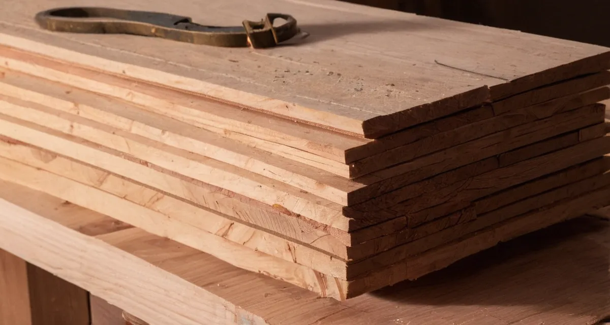 Holzplanken und Schrauben für den Hochbeetbau