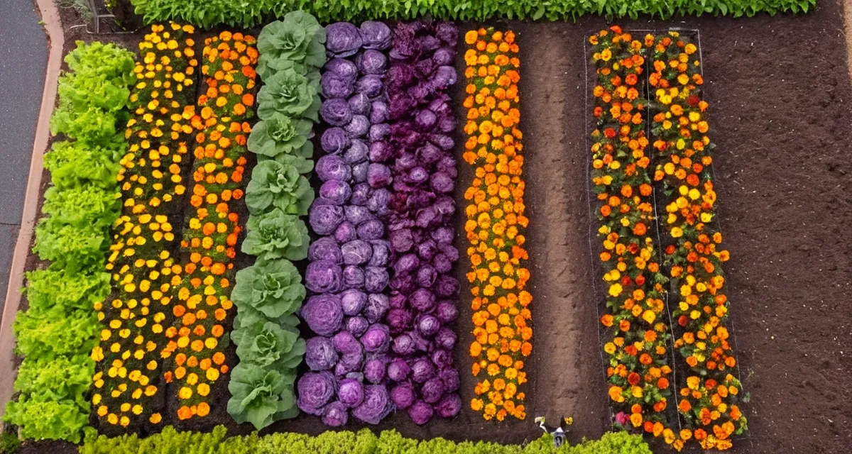 Mischkultur im Gemüsegarten – Tomaten, Basilikum und Ringelblumen nebeneinander