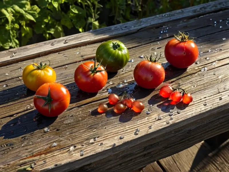 Tomatenpflanzen im Kübel mit Klettermaterial und stabiler Stütze